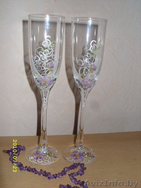 Свадебные бокалы ручной работы (на заказ) - Изображение #1, Объявление #57120