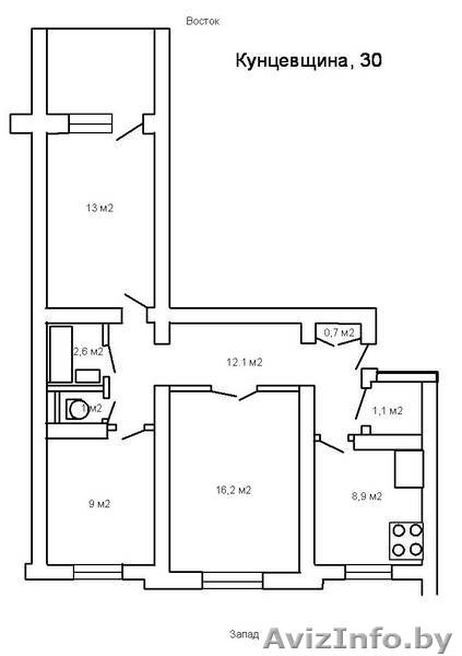 3-комн. кв. по ул.Кунцевщина, 30 - Изображение #1, Объявление #60095