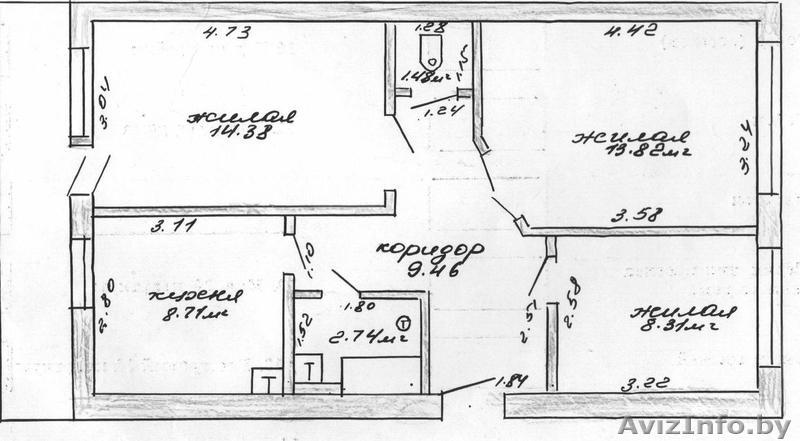 Продам 3-х комнатную квартиру или обменяю на комнату в Питере - Изображение #1, Объявление #116122