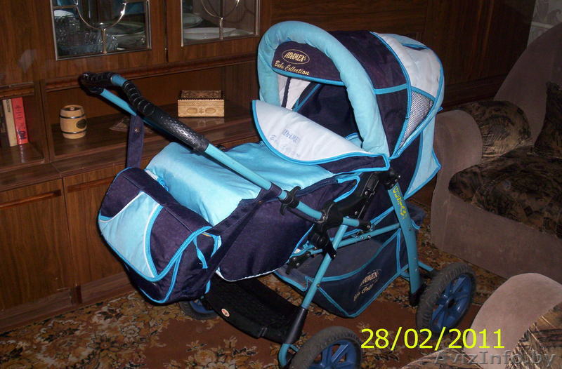 оляска голубого цвета: В комплект входит дождевик, сетка, сумка. б у недорого-15 - Изображение #1, Объявление #183162