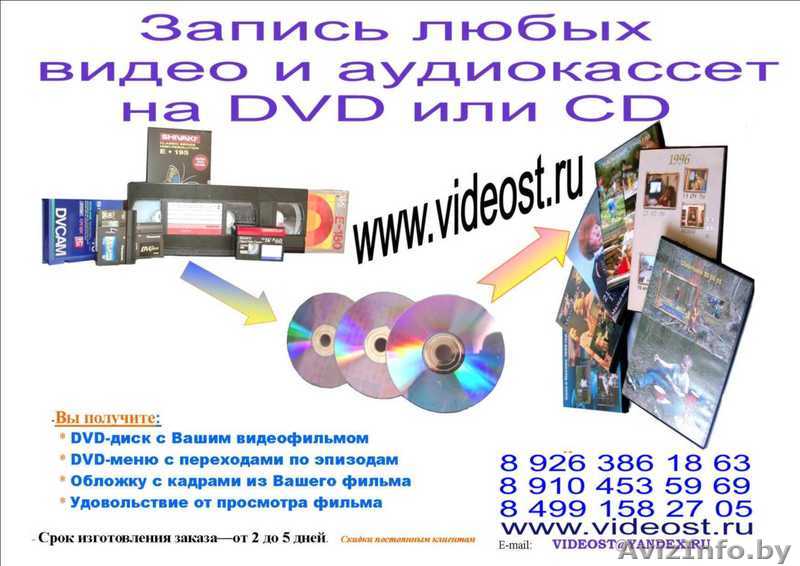 Оцифровка  видео, аудио, магнитных лент, виниловых пластинок, тиражирование - Изображение #1, Объявление #181255