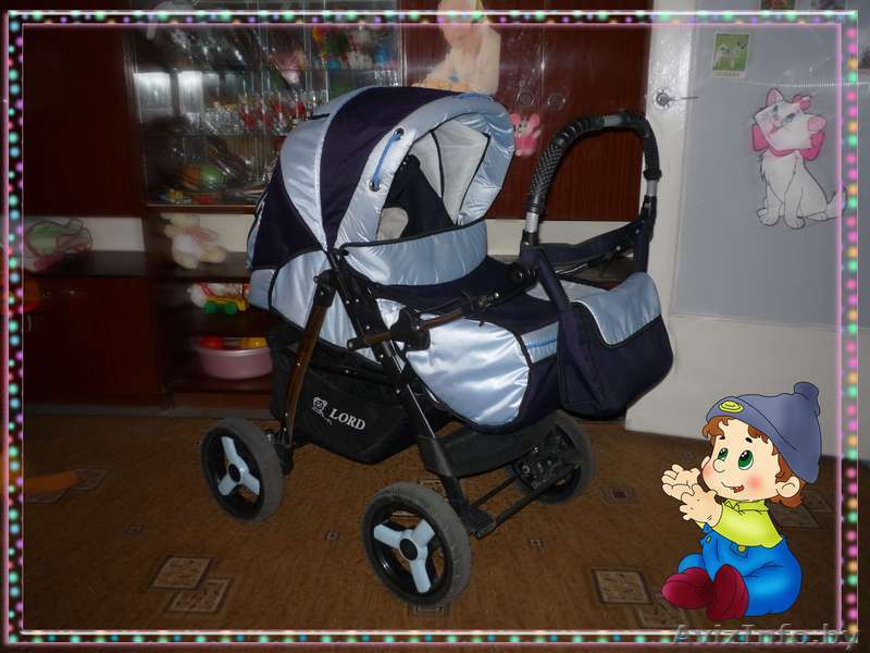 Коляска джип-трансформер голубая с синими вставками - Изображение #1, Объявление #246630