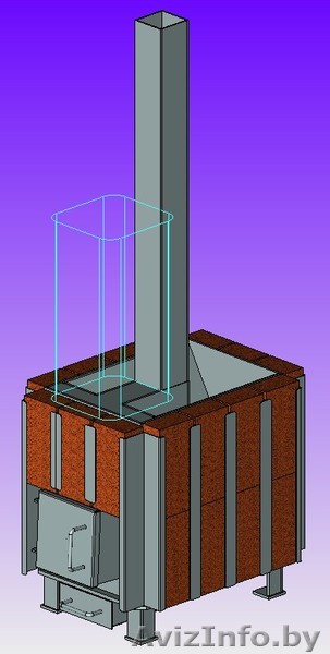 Печь для бани новая, р-р 70х60х52, стенка 5мм, бак 40 л, быстрый нагрев - Изображение #1, Объявление #227917