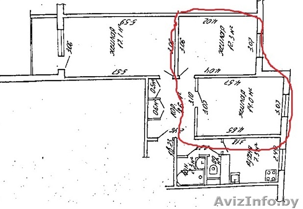 2 комнаты в 3-х комнатной квартире - Изображение #1, Объявление #342013