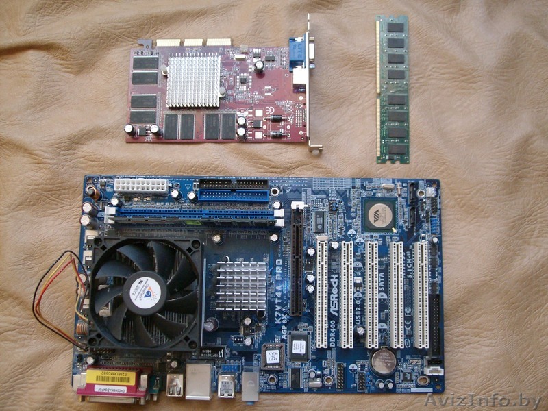 Материнская плата, процессор, видеокарта, ОЗУ, флоппик - Изображение #1, Объявление #830083