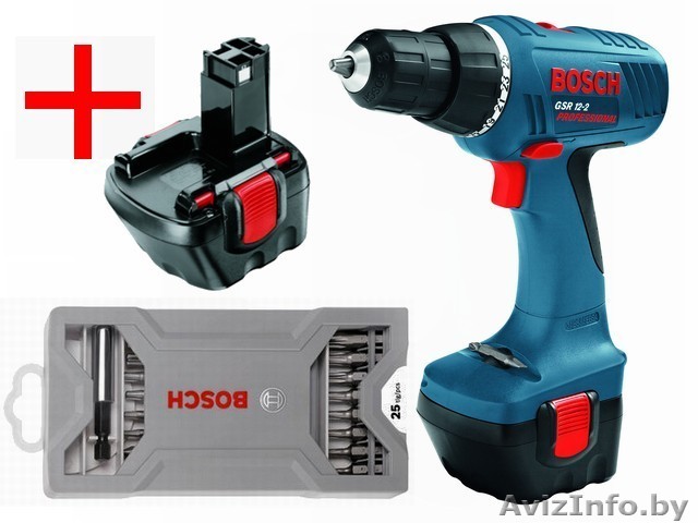 Аккумуляторный шуруповерт GSR 12-2 (2 аккумулятора 1,5 А/ч) (BOSCH) - Изображение #1, Объявление #1129984