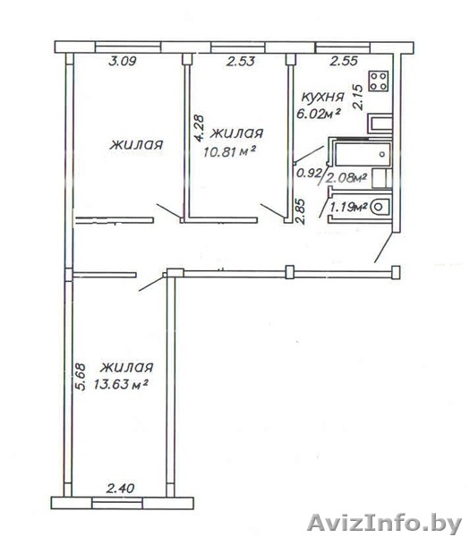 3-я квартира, ул.Жудро,22  - Изображение #1, Объявление #1263116