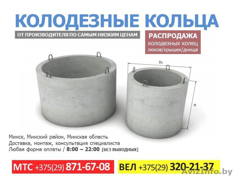 Колодезные кольца от производителя по самым низким ценам. РАСПРОДАЖА - Изображение #1, Объявление #1320061