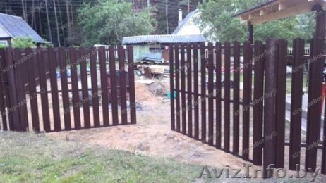 Ворота с калиткой и забор из штакетника под ключ. Минск,  Молодечно, Минская обл - Изображение #1, Объявление #1320798