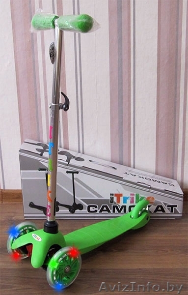Детский самокат RS iTRIKE MINI (зеленый) - Изображение #1, Объявление #1380245