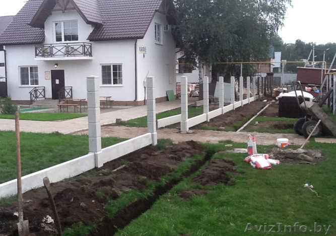 Купить бетонные столбы с установкой для забора без фундамента - Изображение #1, Объявление #1484539