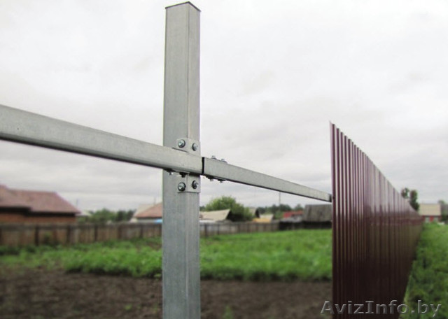 Забор из профнастила с оцинкованными столбами Забор или штакетника с оцинкованны - Изображение #1, Объявление #1484592