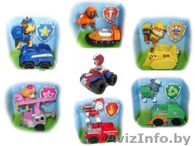 Набор инерционные машинки со звуком 11 см с фигуркой 7 шт. (Щенячий патруль) - Изображение #1, Объявление #1512656