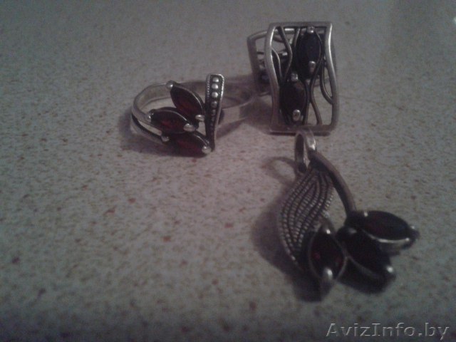 серебряный набор, серебро плюс гранат - Изображение #1, Объявление #1522337