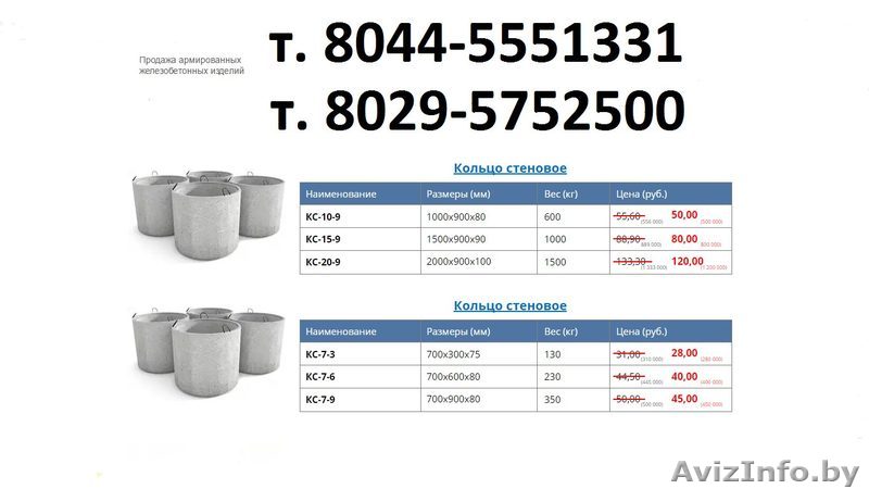 Железобетонные кольца, канализация под ключ - Изображение #1, Объявление #1552149