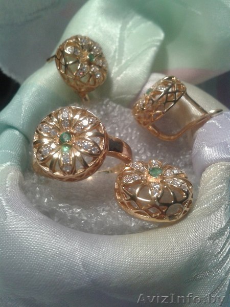 винтажный ажурный комплект из 4-х единиц (серебро в позолоте) - Изображение #1, Объявление #1589100