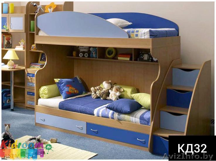 Двухъярусные кровати с выкатным спальным местом со ступеньками под заказ - Изображение #1, Объявление #1491624