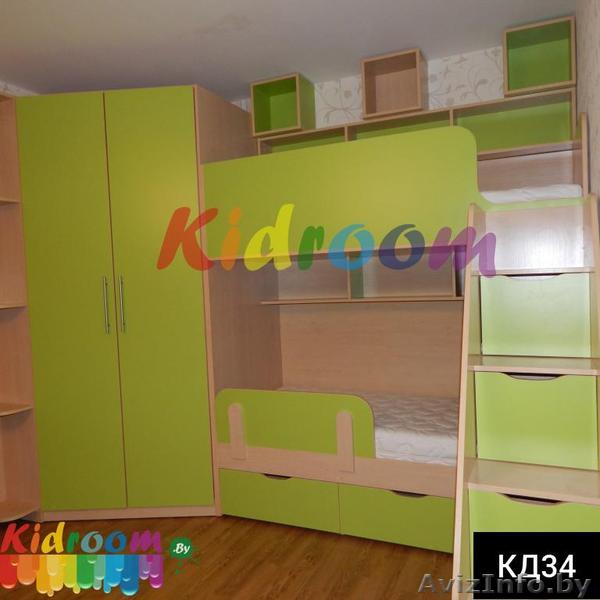 Двухъярусная кровать со ступеньками-ящиками - Изображение #1, Объявление #1357935