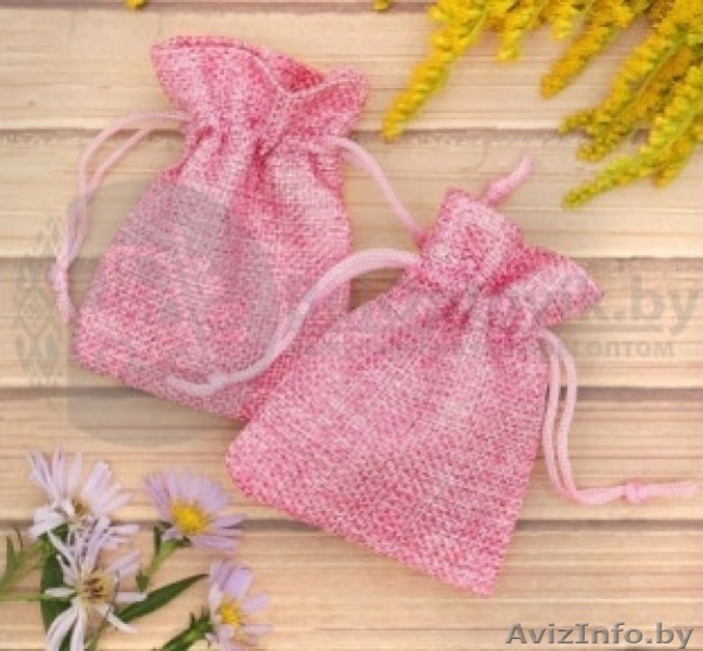 Мешочек подарочный Льняной 79, цвет розовый - Изображение #1, Объявление #1639910
