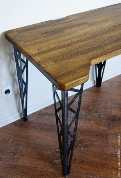 Стол металл и дерево (1000х500х600) - Изображение #1, Объявление #1655539