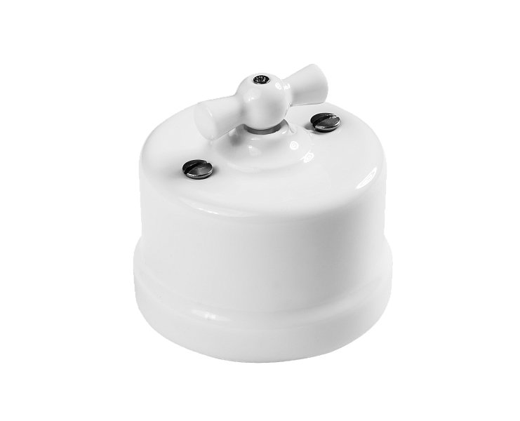 Выключатель 1-клавишный ПЛАСТИК Белый, - Изображение #1, Объявление #1659595