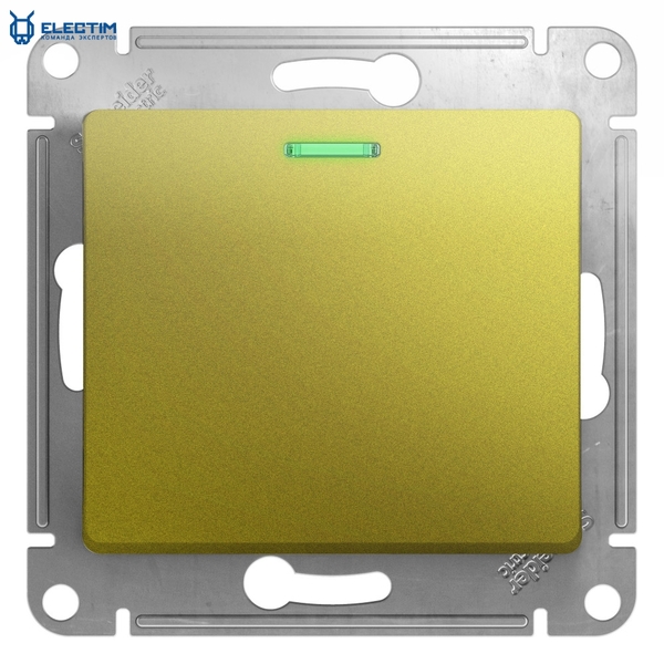 1-клавишный переключатель с подсветкой,сх.6а,10AX, механизм, ФИСТАШКОВЫЙ - Изображение #1, Объявление #1676895