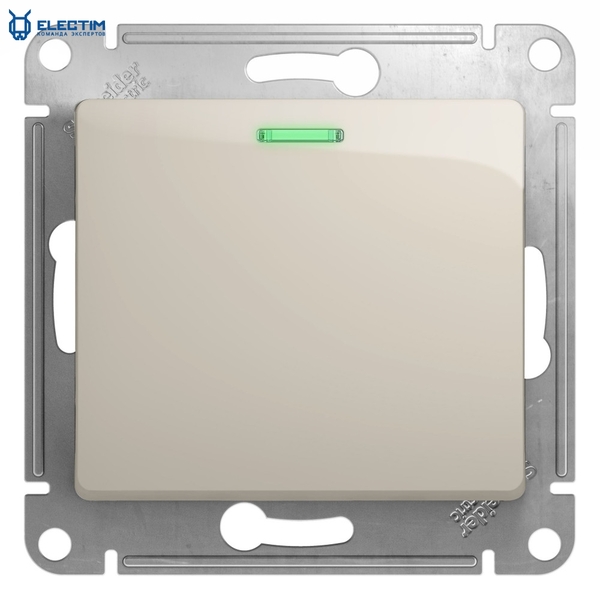 1-клавишный переключатель с подсветкой,сх.6а,10AX, механизм, МОЛОЧНЫЙ - Изображение #1, Объявление #1676905