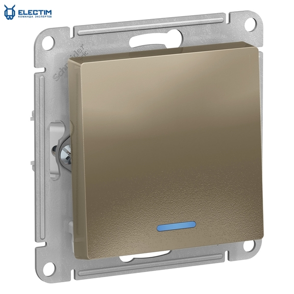 1-клавишный выключатель с подсветкой, сх.1а, 10АХ, механизм, ШАМПАНЬ - Изображение #1, Объявление #1677123