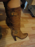 Сапоги деми Светло-коричневые, рыжеватые, высокие Кожа Реальные фото - Изображение #2, Объявление #748303