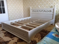 Кровать слоновая кость из массива дуба. С резьбой - Изображение #1, Объявление #1041238