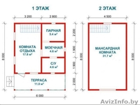 Сруб Бани 6х8 м из профилированного бруса "Глория" - Изображение #2, Объявление #1613091
