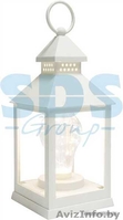 Декоративный фонарь с лампочкой, белый корпус, размер 10.5х10.5х24 см, цвет ТЕПЛ - Изображение #5, Объявление #1642458