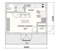 Каркасный дачный дом 6х6 м - Изображение #4, Объявление #1751212