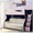Розовая двухъярусная кровать чердак с диваном внизу