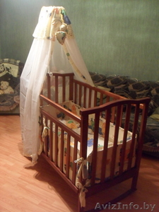 Кровать детская деревянная (сосна)+ комплект для детской кровати - Изображение #1, Объявление #57916