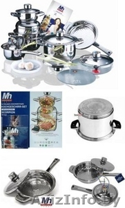 Посуда Millerhaus MH-9001 17 предметов: кастрюли из нержавеющей стали с термодат - Изображение #1, Объявление #168407