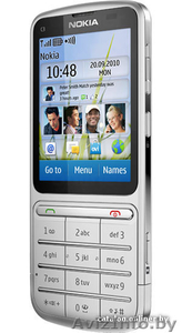 Nokia C3-01 Touch and Type, серебристый, тонкий, корпус металл, сенсорный экран - Изображение #1, Объявление #429103