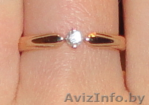 золотое кольцо с бриллиантом - Изображение #1, Объявление #493406