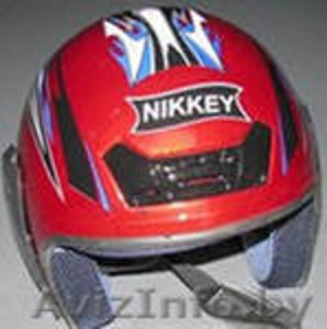 Шлем защитный Nikkey 202 (мотошлем для скутера, мотоцикла,квадрацикла). Синий,кр - Изображение #1, Объявление #789076