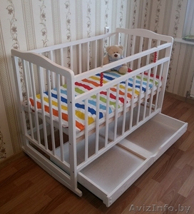 Кроватка кровать детская белая с ящиком