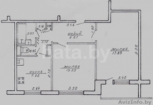Продам двухкомнатную квартиру площадью 52 м²  (жилая 32 метра,  кухня 8