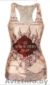 Майка "Карта мародеров" (из книги "Гарри Поттер") для девочки-подростка - Изображение #1, Объявление #1118071