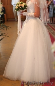 Продам красивое белоснежное  свадебное платье б/у один раз, минск - Изображение #1, Объявление #1140235