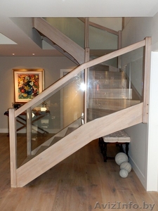 Лестница со стеклом из дерева - Изображение #1, Объявление #1416316