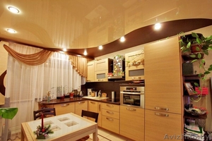 Натяжной потолок в кухне с освещением - Изображение #1, Объявление #1474800