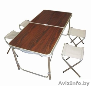 Стол туристический трансформер + 4 стула напрокат 120x60x70 - Изображение #1, Объявление #1489375