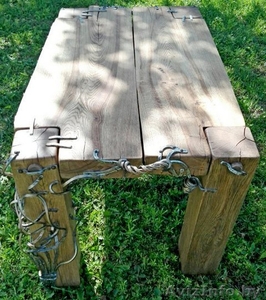 Дубовый столик с декором из металла.  - Изображение #4, Объявление #1484084