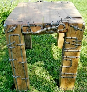 Дубовый столик с декором из металла.  - Изображение #7, Объявление #1484084