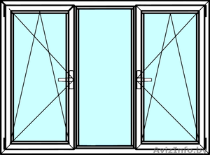 Трехстворчатые алюминиевые окна из профиля Алютех серии ALT W72 - Изображение #1, Объявление #1529155