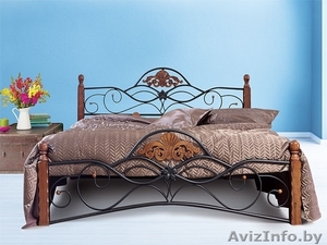 Кровать двухспальная металл-дерево. - Изображение #1, Объявление #1556846